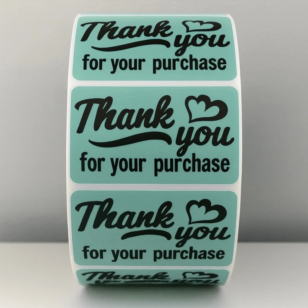 💗 Pink Thank You Stickers– 2x1” Cute Labels for Packages & Small Business 100